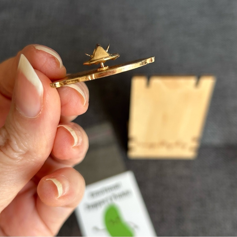 POSITIVE PICKLE Brooch Pin + Affirmation Card Set, Green, Gold - Picture 5 of 17